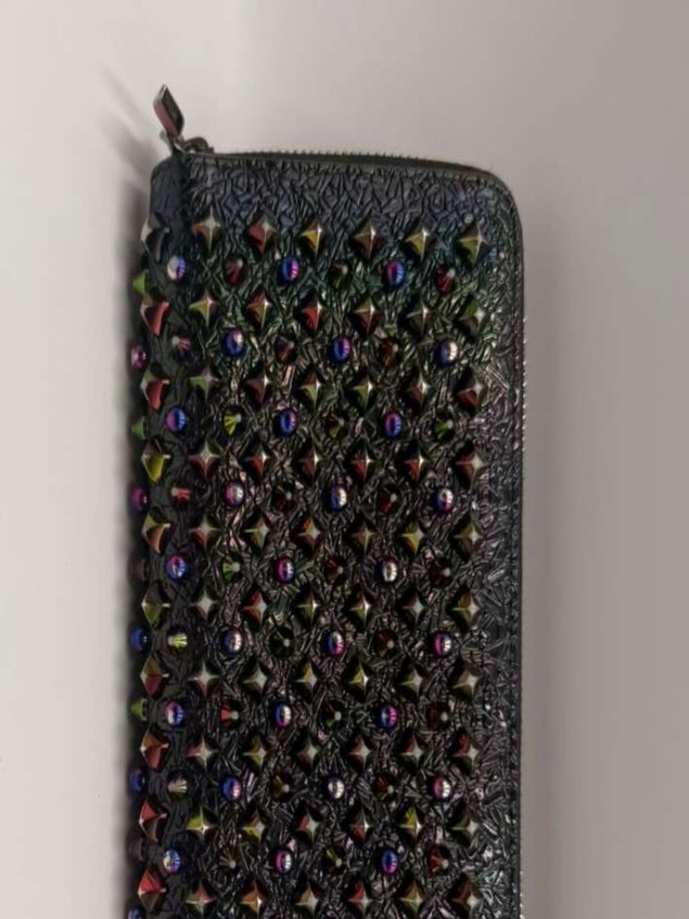 Christian Louboutin Panettone Zip Wallet Black Patent Leather